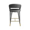 Meridian Furniture,Destiny Grey Velvet Stool - 2 of 4