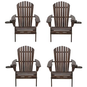 Jiallo Foldable Adirondack Chair with cup holder set of 4 - 1 of 4
