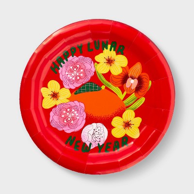 9" Happy Lunar New Year Paper Dinner Plates - 20ct