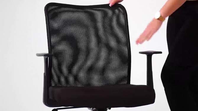 Budget Mesh Task Chair with T-Arms Black - Boss Office Products, 2 of 8, play video