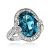 Ross-Simons 7.89 ct. t.w. London Blue and White Topaz Ring With Diamond Accents in Sterling Silver - 4 of 4