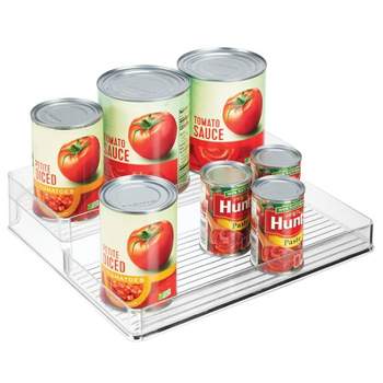 mDesign Plastic Kitchen Tiered Canned Food Storage Shelves - Clear