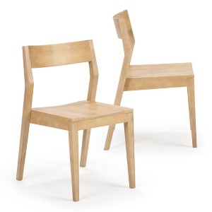 Plank+Beam Modern Dining Chair Set of 2, Solid Wood Chairs for Kitchen, Office, Living Room - 1 of 4