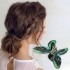 Unique Bargains Women's Butterfly Hair Clips 4.49"x3.35"x1.57" Green Black 1 Pc - 2 of 3
