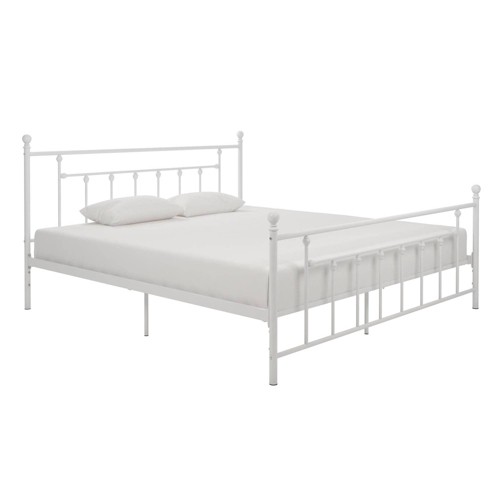King Milan Metal Bed White - Room & Joy