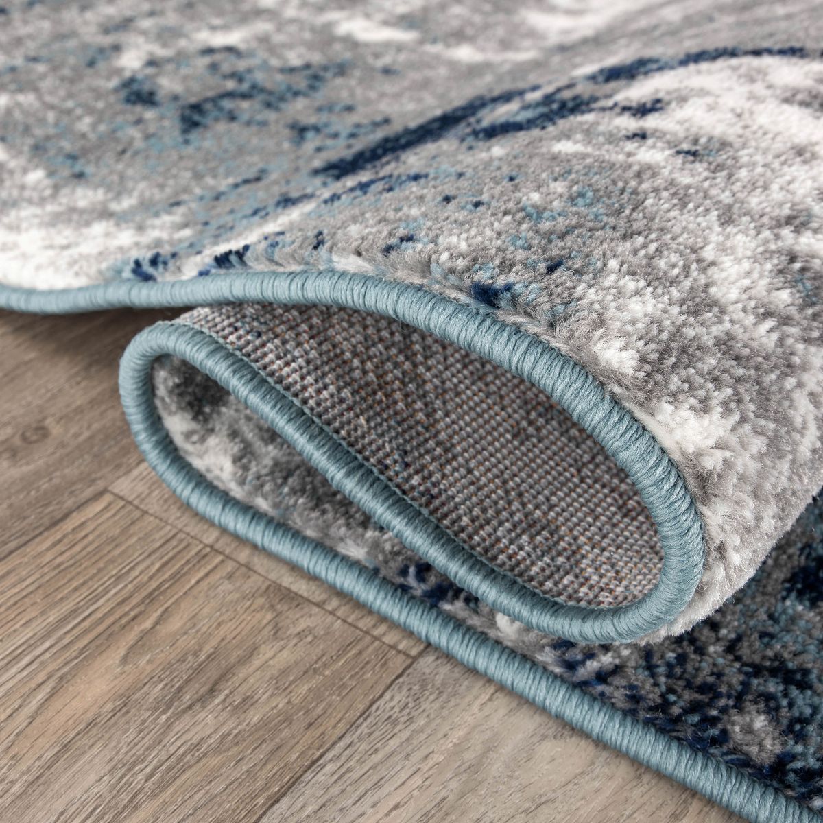 World Rug Gallery Contemporary Abstract Distressed Area Rug: Stain-Resistant, Low Pile, Indoor Runner - thumbnail 5