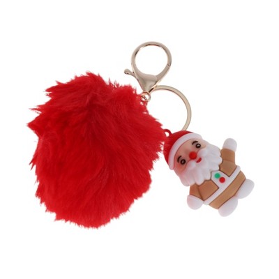 Unique Bargains Christmas Keychain with Double Ring and Lobster Clasp PVC Metal Plush 1 Pc