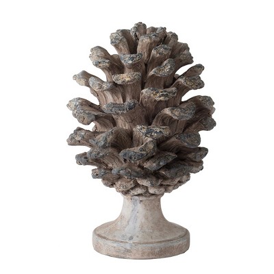 GlasFlength Decorative Objects Abstract Pinecone Decor Accent Decor Pine Cones Vintage Pinecone Table Decor for Room, Gray, 6.9"*6.7"*10.6"