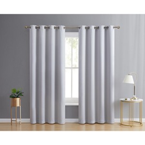 HLC.ME Laurance Complete Blackout Thermal Insulated Grommet Top Panels Window Curtains Drapes for Bedroom, Set of 2 - 1 of 4