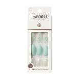 KISS Products imPRESS Press-On Manicure Medium Almond Fake Nails - Evergreen - 33ct