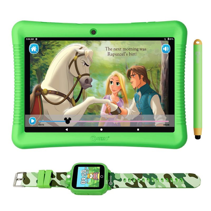 Contixo 10" Android Kids Tablet 64gb, 80+ Disney Storybooks & Stickers, Kid-proof Case With Kickstand & Stylus, with Kids Watch (2023 Model), 1 of 17