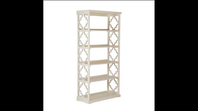 72.83&#34; 5 Anthony Traditional Display and Storage 5 Shelf Bookcase White - Powell, 2 of 9, play video