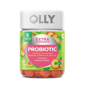 OLLY Extra Strength Probiotic Gummies for Immune and Digestive Support - 50ct - 1 of 4