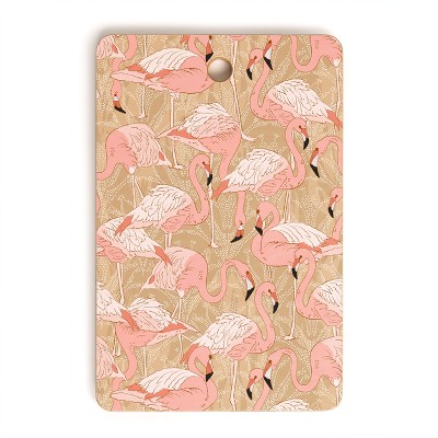 Iveta Abolina Pink Flamingos Camel Cutting Board - Rectangle
