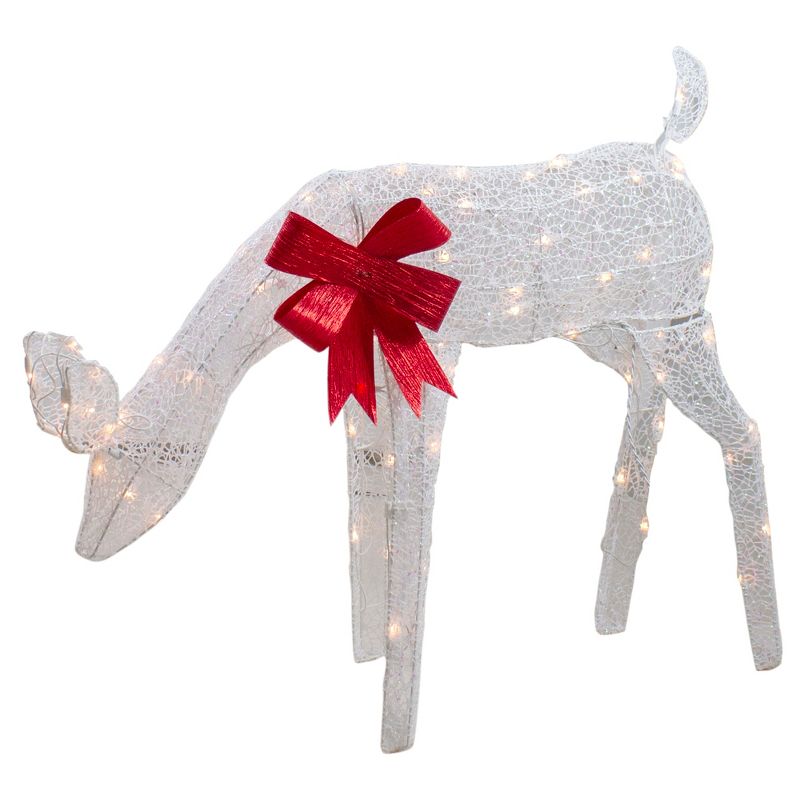 Northlight 37" Lighted White Mesh Feeding Doe Outdoor Christmas Decoration - Clear Lights, 3 of 6