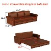 GDFStudio Mary Multi-Functional 93.7" Faux Leather Convertible King Size Sofa Bed with Nailhead Trim - 4 of 4