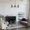LNC Fiorekaury 8-Lights 31.5" Modern Oversized Luxury Drum Chandelier, Matte Black and Texture Glass - 4 of 4