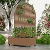 Wooakway 72"H Arch Metal Planter Box with Trellis Raised Garden Bed with Arbor Privacy Screen with Wheels - 2 of 4