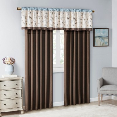 MAYEERTY 50x18" Embroidered Window Valance Blue