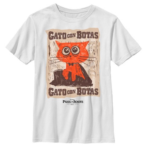 Boy's Puss in Boots: The Last Wish Gato Con Botas Poster T-Shirt - image 1 of 4