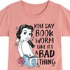 Girls' - Disney - Bookworm Isn't A Bad Thing Fitted Short Sleeve Graphic T-Shirt - 2 of 4