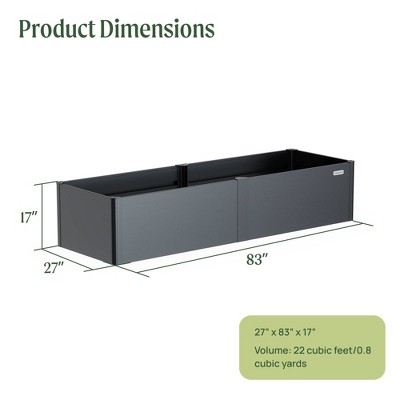Midnight Blue 17" Tall Metal Outdoor Raised Garden Bed