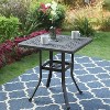 Outdoor Cast Aluminum Table with 1.97" Umbrella Hole - Brown - Captiva Designs: Square, Rust-Resistant - 2 of 4