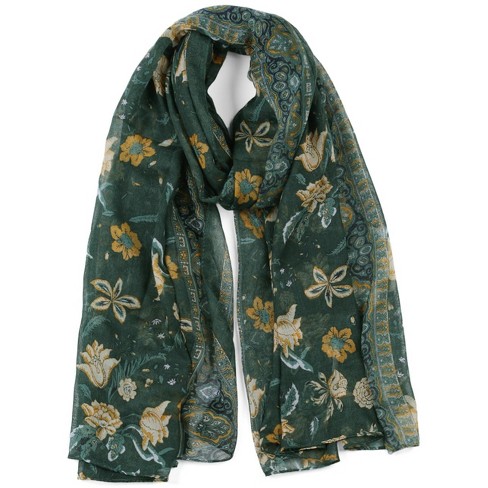 Allegra K Womens Large Polyester Floral Scarves Beach Shawl