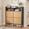 4-Drawer Flip-Top Shoe Cabinet - Vacuum-formed MDF with wave design, dual-compartment storage, ideal for balconies and storage rooms - 2 of 4
