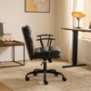Karl Home | 24.4 Inch Upholstered Swivel Office Chair With Leg Pegs And Wheels - 4 of 4