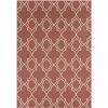 Hauteloom Unique Rust Red Lattice Trellis Outdoor Rug - 4 of 4