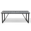 Crestlive Products Outdoor Dining Table 82.7 inch Patio Dining Table with Wooden-Like Top and Aluminum Frame, Rectangular Table with Umbrella Hole - 2 of 4