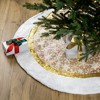 Northlight 48" White and Gold Snowflake Christmas Tree Skirt - image 2 of 4