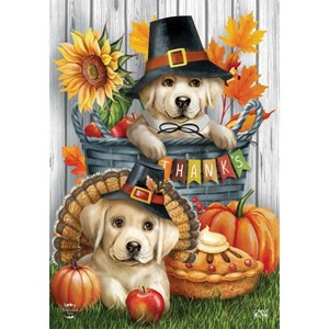 Pilgrim Puppies House Flag 40" x 28" Briarwood Lane - 1 of 4