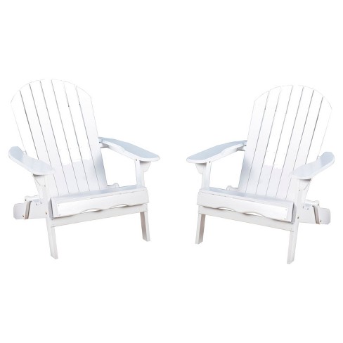 Hanlee Set of 2 Folding Wood Adirondack Chair White Christopher Knight Home