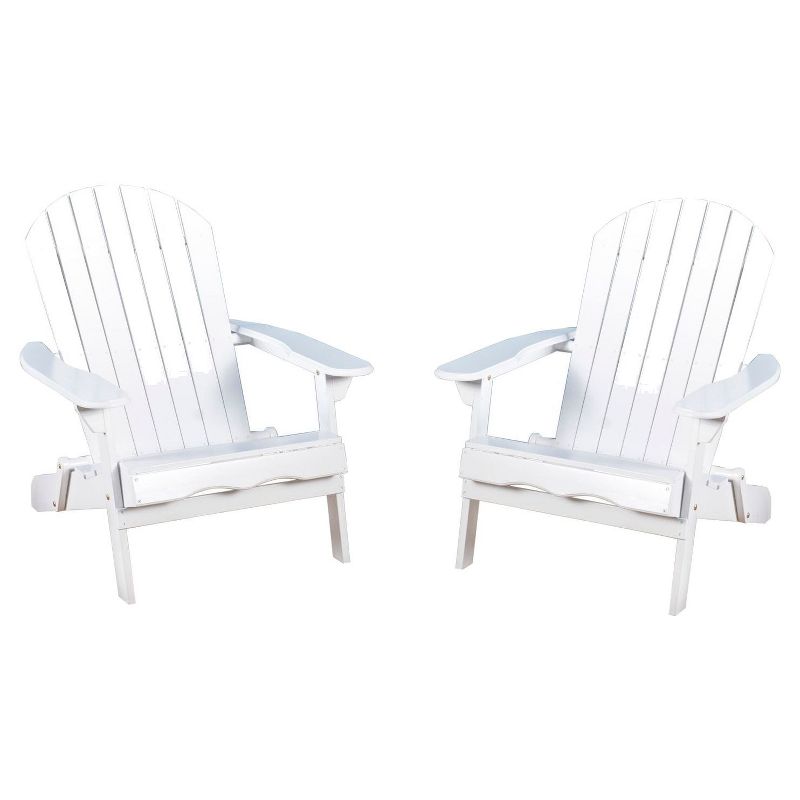 Hanlee Set of 2 Folding Wood Adirondack Chair - Christopher Knight Home, 1 of 10