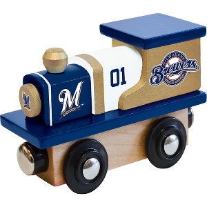 MasterPieces Officially Licensed MLB Milwaukee Brewers Wooden Toy Train Engine For Kids - 1 of 4