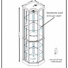 Lighted Glass Display Cabinet Corner Curio Cabinet with Adjustable Shelves Carved Cherry Decoration Wine Cabinet Perfect for Home Office-DARK CHERRY - 2 of 4