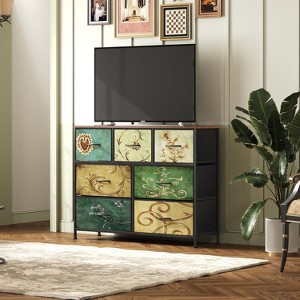 GALAXHERO Entertainment Center 7-Drawer Dresser Media Console Table for Bedroom Living Room Entryway, Steel Frame & Wood Top 45-Inch TV Compatibility - 1 of 1