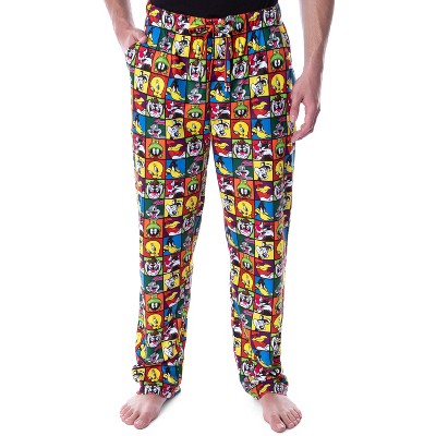 Looney Tunes Men's Character Grid Allover Print Sleep Lounge Pajama ...