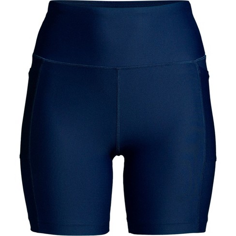 Lands' End Women's Chlorine Resistant High Waisted 6 Bike Swim Shorts with  UPF 50 - X-Small - Deep Sea Navy