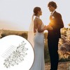 Unique Bargains Women's Rhinestone Hair Bride Wedding Comb 1 Pc Silver Tone 3.94"x2.36" - 4 of 4