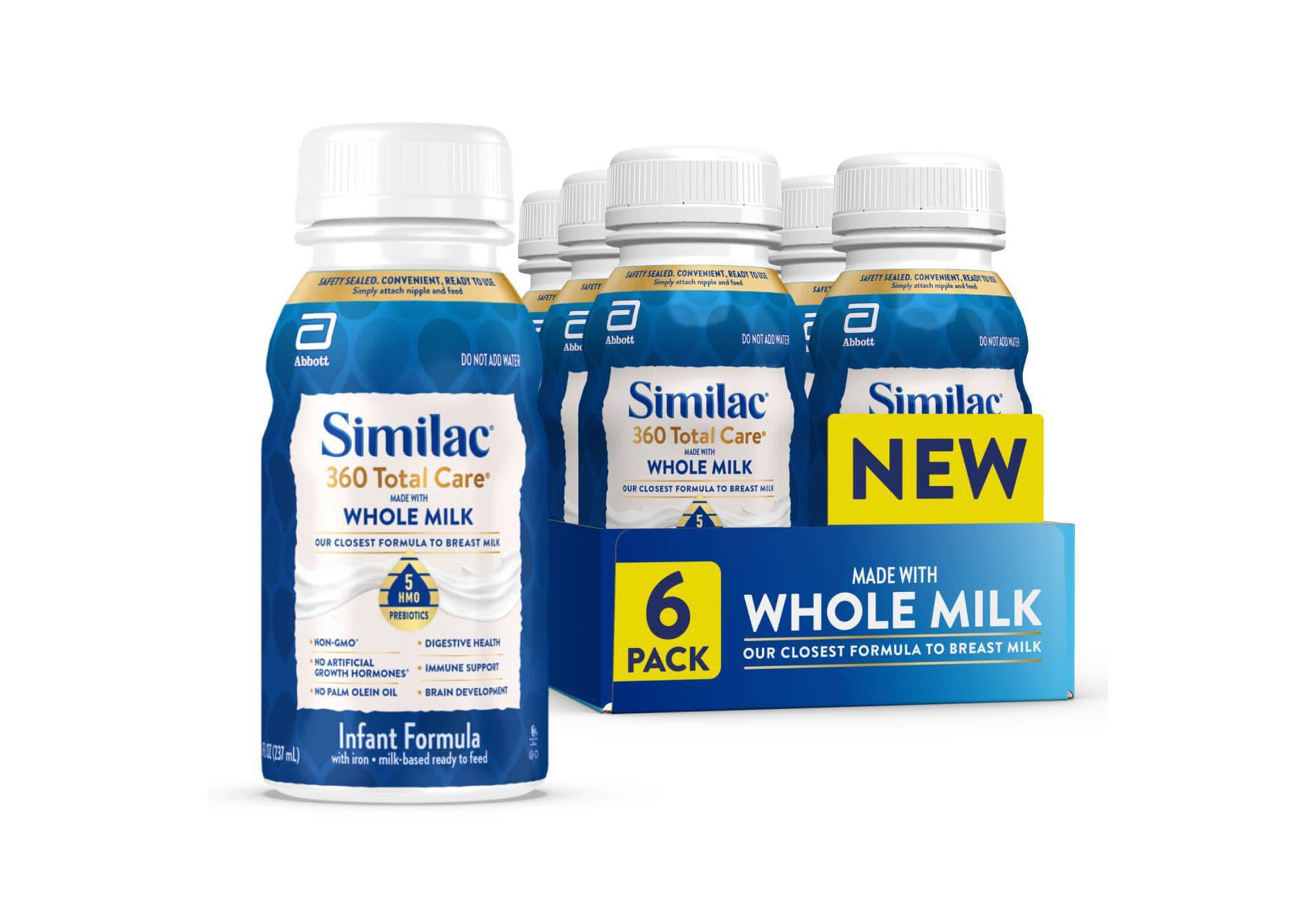 Similac 360 Total Care Whole Milk Ready to Feed Infant Formula Bottles - 8 fl oz/6ct