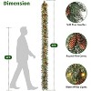 Acekool Frosted Holiday Decor Set with Wreath, Garlands, and Swags, Pinecone and Berry Accents, Indoor Outdoor Decoration - 2 of 4