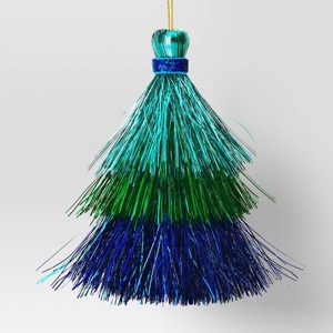 3' 5" Christmas Mini Tassel Ornament Set Green/Hot Pink/Blue - Wondershop™ - 1 of 3
