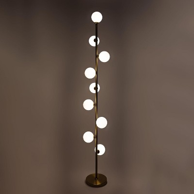 Aurelia Gold 65" Cordless Floor Lamp with Frosted Glass Globes