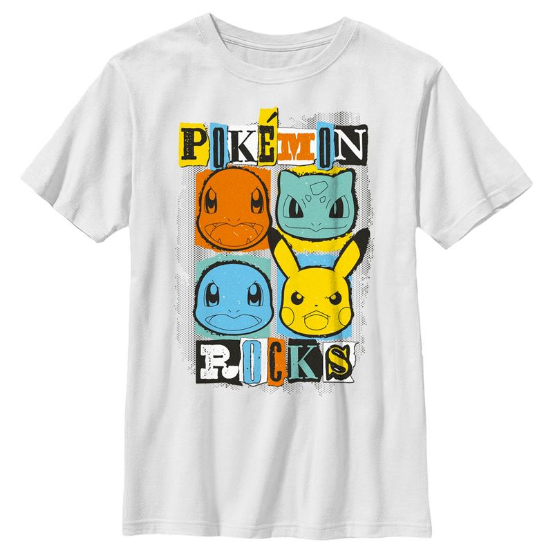 Boy's Pokemon Starters Rocks T-Shirt, 1 of 5