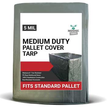 Moose Supply Medium Duty Waterproof Pallet Tarp Cover 4 x 4 x 5 Pallet Cover Tarp
