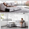 TiramisuBest 3 in 1 Pull Out Couch & L Shaped Sectional Sofa Chenille Convertible Storage Ottoman - 3 of 4