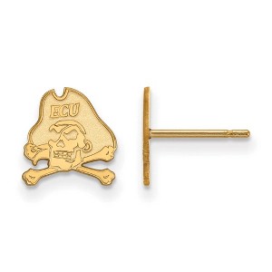 Black Bow Jewelry 14k Yellow Gold Plated Sterling Silver East Carolina Pirates NCAA Post Earrings - 1 of 3